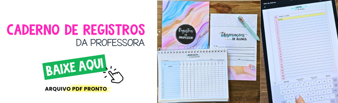 Caderno de Registros de Observações funciona como um assistente de avaliação pra você anotar o desenvolvimento de cada criança ao longo do ano, em qualquer nível escolar.