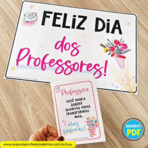 Cartaz de Homenagem Dia do Professor - Pronto para imprimir