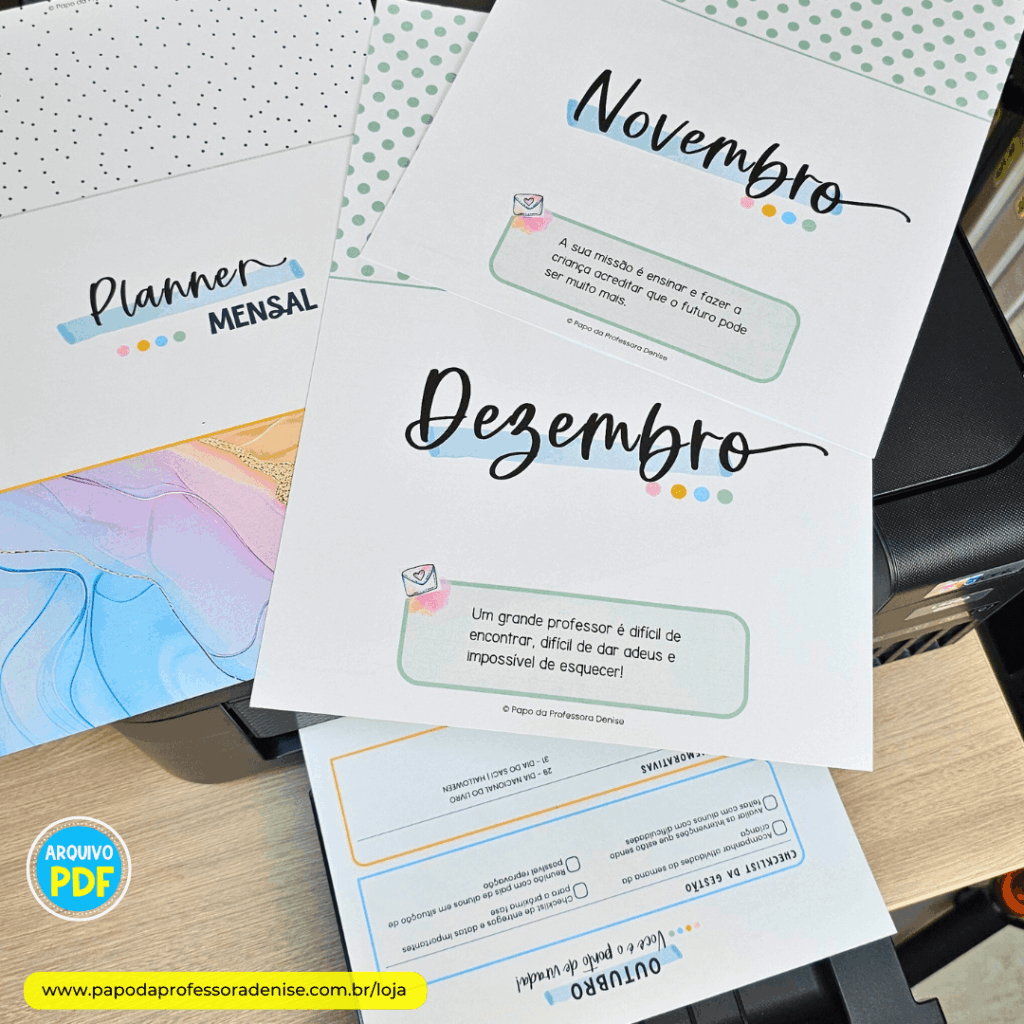 Planner de Professor Essencial - Divisórias do Planner