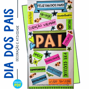 decoração dia dos pais adjetivos de pai pronta para imprimir e montar